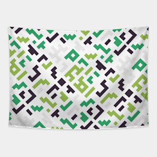 Colorful abstract square pattern in white background Tapestry