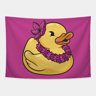 Cute Hawaiian Luau Rubber Ducky Tapestry