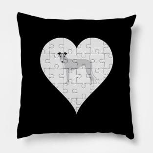 Whippet Heart Jigsaw Pieces Design - Gift for Whippet Lovers Pillow