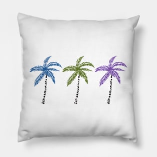 Three Palms at the Beach Pillow