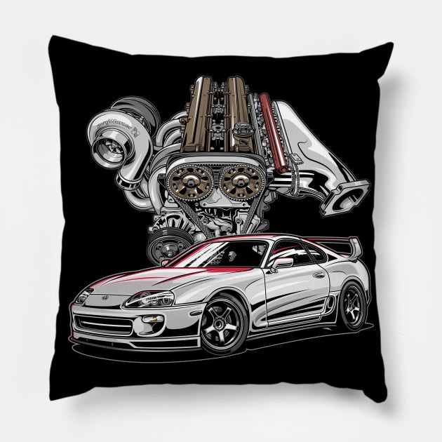 Supra 2jz Pillow by racingfactory