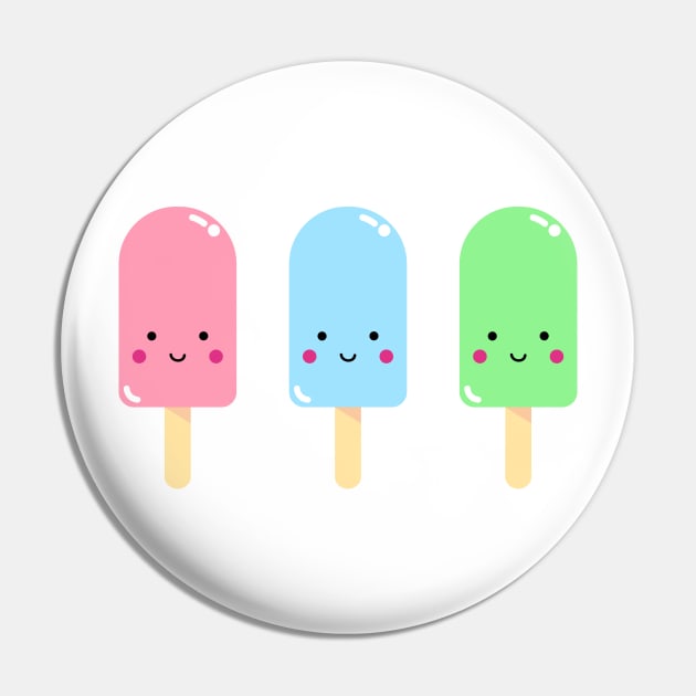 Kawaii Ice Pop Friends Pin by designminds1