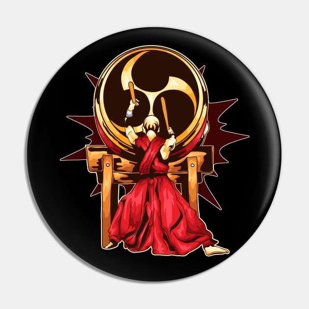 Male Taiko Odaiko Drummer Illustration Pin by BonnaVida