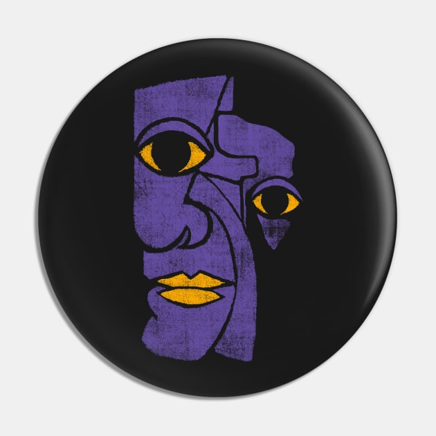 Picasso face (ultra violet refined) Pin by bulografik