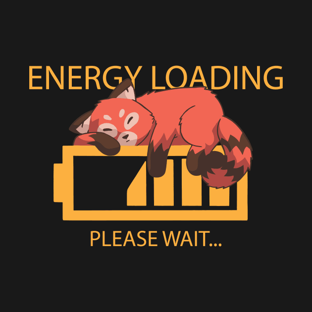 Energy Loading Funny Red Panda by Visual Vibes