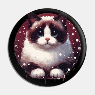 Cute Snowshoe Cat Painting Pin