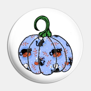 Halloween Classic Vintage Retro Cute Black Cat Pumpkin Pin