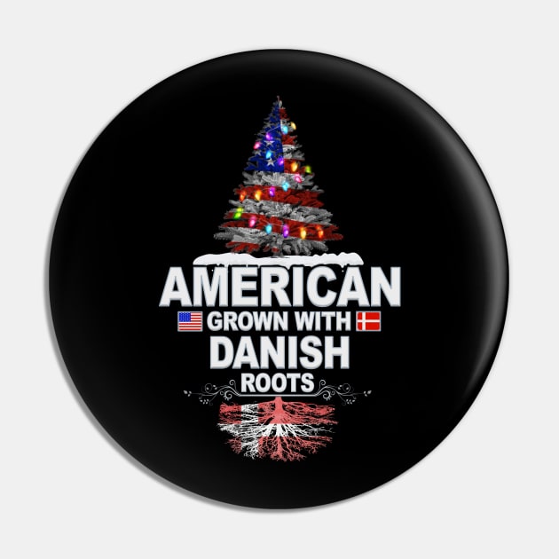 Christmas Tree  American Grown With Danish Roots - Gift for Danish From Denmark Pin by Country Flags