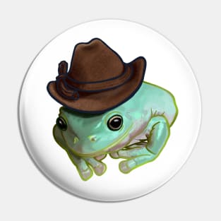 Howdy Howdy Cowboy Frog Funny Halloween Pet Costume Pin