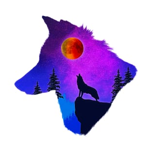 Wolf In Blood Moon T-Shirt