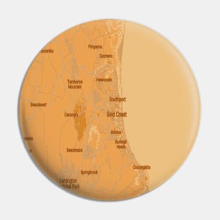 Gold coast golden yellow map Pin