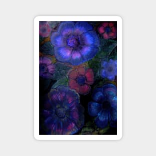 BRIGHT TROPICAL NIGHT BLOOMS EXOTIC ART POSTER FLORAL DECO PRINT Magnet