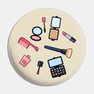 Cosmetics / make-up cartoon illustration Pin