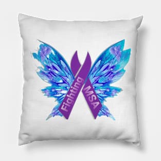 Multiple System Atrophy Awareness Butterfly Pillow