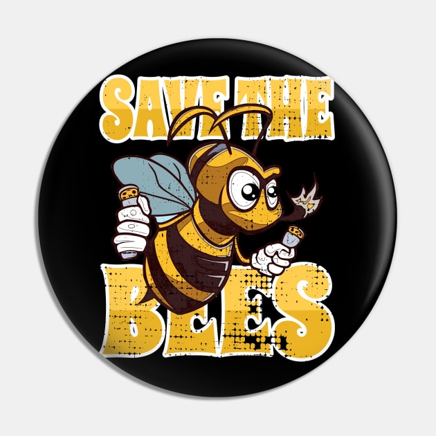 Save the Bees Pin by Tezatoons