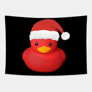 Cute Red Rubber Duck Santa Claus Christmas Family Costume Tapestry