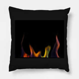 Red, Purple, and Green Colored Flames Pillow