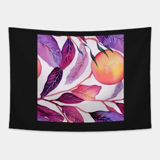 Watercolor peach branch Tapestry