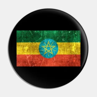 Vintage Aged and Scratched Ethiopian Flag Pin