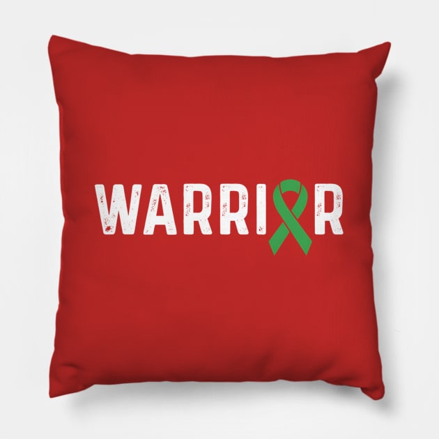 Traumatic Brain Injury Awareness Green Ribbon Tbi Warrior Pillow by Weirdcore