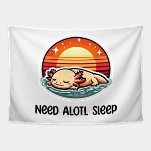 Kawaii Axolotl Sleeping Tapestry