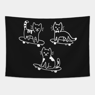 Cats on Skateboards Funny Cute Skateboarding Gift Tapestry