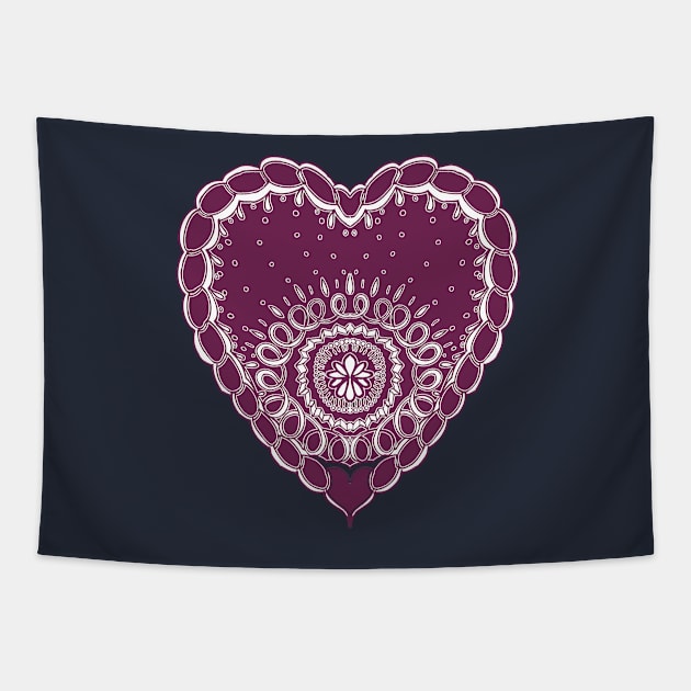 Boho Heart Tapestry by minniemorrisart