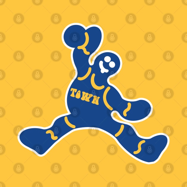 Jumping Golden State Warriors Gingerbread Man by Rad Love