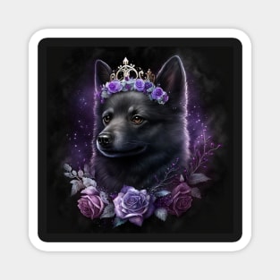 Schipperke With Roses Magnet