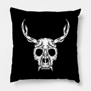 Creepy Gorilla Antlers Cool Unique Animal Skull Pillow