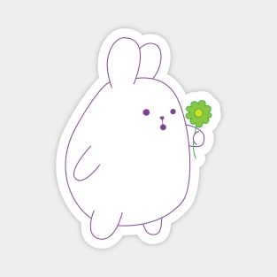 cute rabbit with flower Magnet