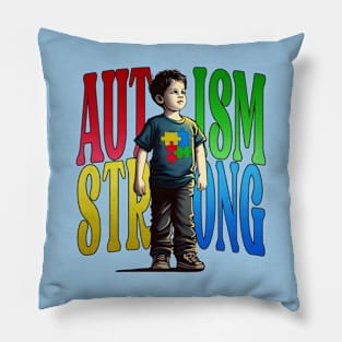 Autism Strong Autism Awareness proud Kid Boy Gifts Family Pillow