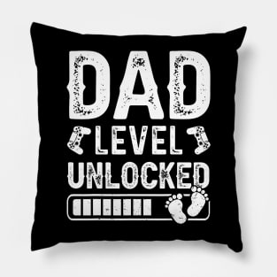 Dad Level Unlocked New Dad Est Father Pregnancy Announcement Pillow