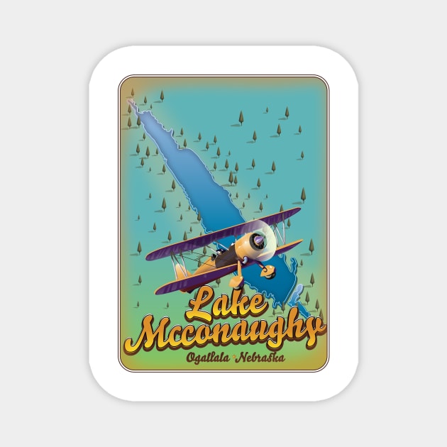 lake McConaughy Retro map - Lake Mcconaughy Retro Map - Magnet | TeePublic