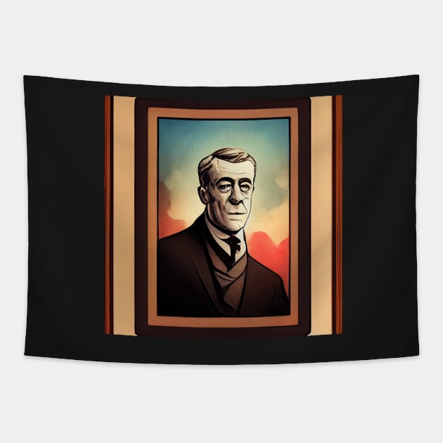 Woodrow Wilson | Comics style Tapestry by ComicsFactory