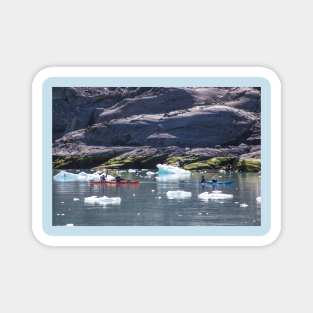 USA. Alaska. Canoes among floating Ice. Magnet