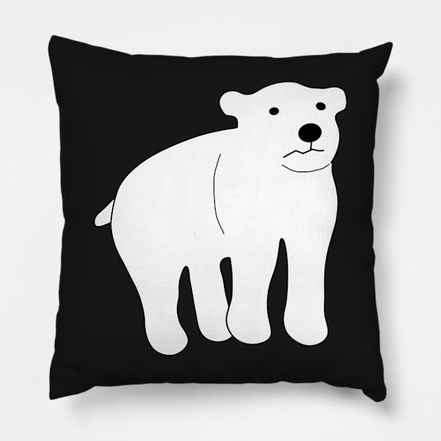 Cute Sad Polar Bear Pillow by StephJChild