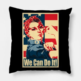 Rosie The Riveter We Can Do it Propaganda Poster Pillow