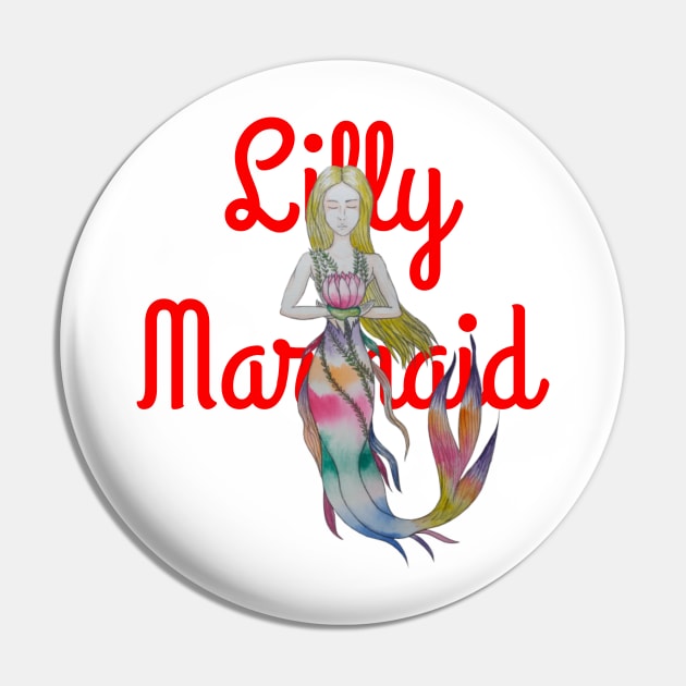 Beautiful lilly marmaid Pin by Mkt design