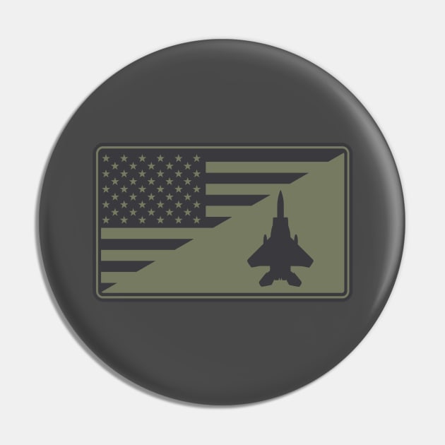 F-15 Eagle US Flag Patch (subdued) Pin by TCP