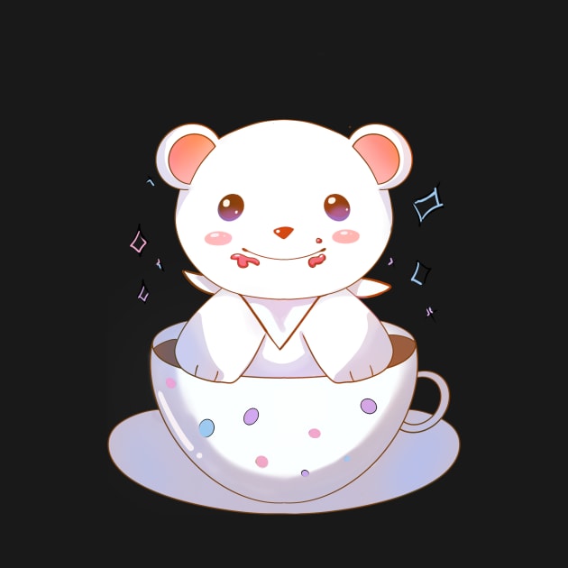 little bear in a tea cup by Fizzy.tshirts