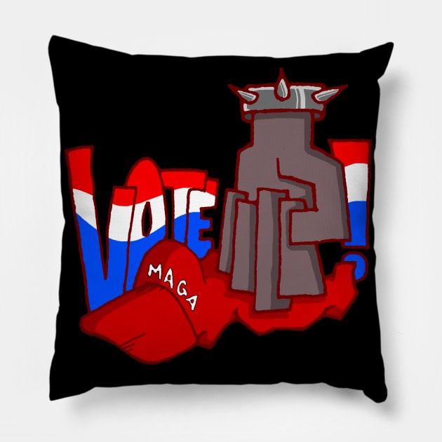 Dead Maga Hat - Vote Blue - African American Hand Pillow by Deadling