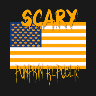 Halloween, Pumpkin American Flag, Scary Republic T-Shirt