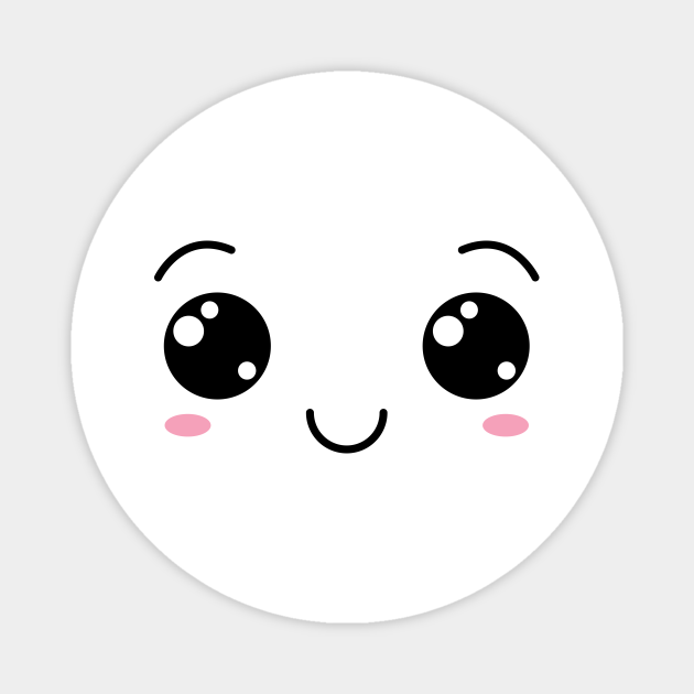 Happy kawaii smiley face - Smiley Face Emoji - Magnet | TeePublic