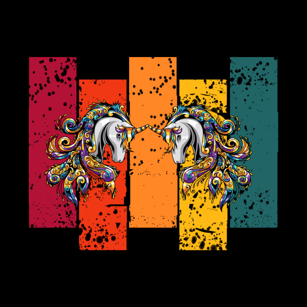 Colorful Unicorn Retro by Imutobi