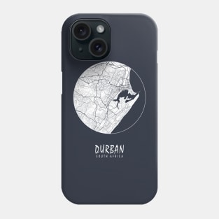 Durban, South Africa City Map - Full Moon Phone Case