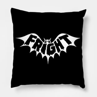 Black & White Fright Negative Bat Logo Pillow