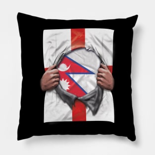 Nepal Flag English Flag Ripped - Gift for Nepalese From Nepal Pillow