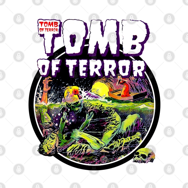 Tomb Of Terror Comic book scary zombie horror undead Vintage Design by Joaddo