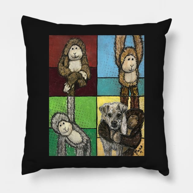 Monkey time Harley Pillow by Artladyjen